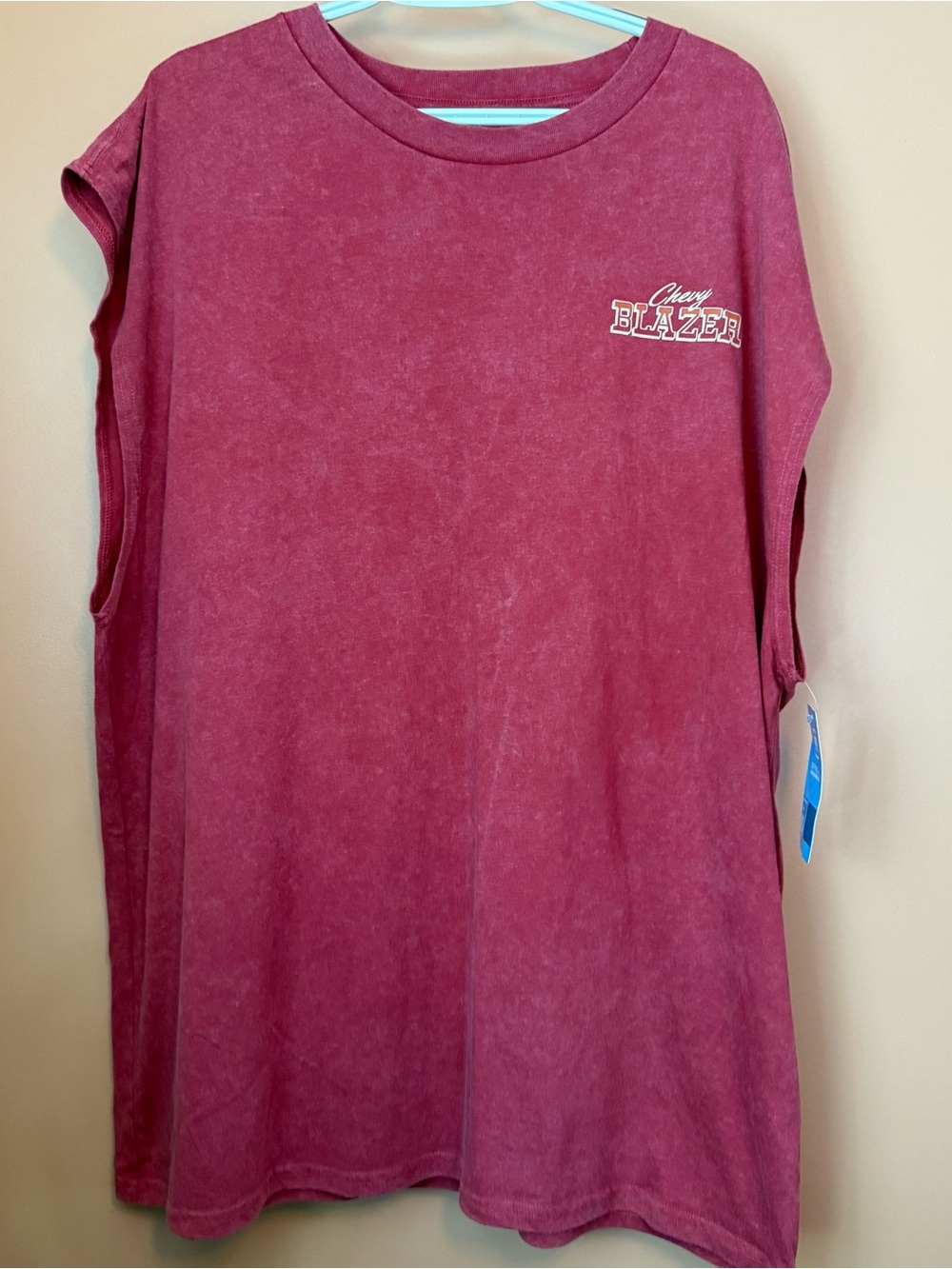 Chevrolet Blazer Men’s XL Burgundy Mineral Wash Graphic Muscle Tank NWT